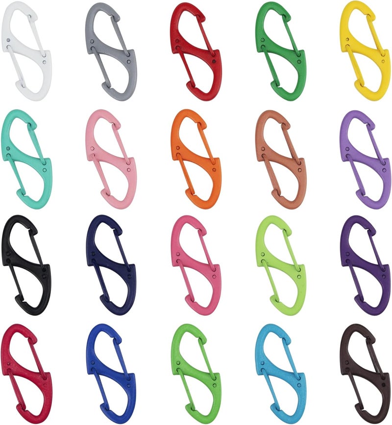 SWATOM 20PCS S Double Sided Mini Carabiner Clip Small Dual Wire Gate Carabiners Keychain Clasp Snap Hooks Tiny Key Clips EDC Accessories for Outdoor Camping Fishing Hiking - Image 1